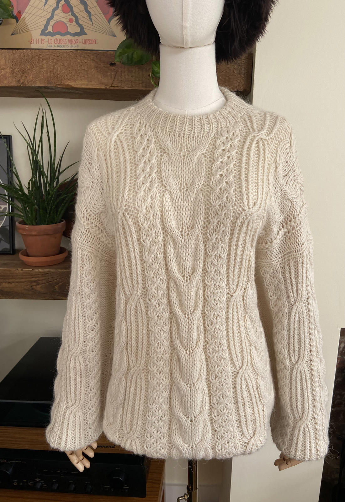 Vintage Cream Cable Knit Jumper