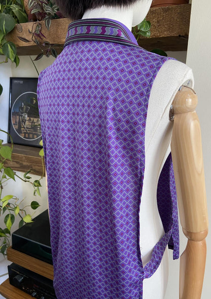 Vintage 1960s Purple Geometric Dickey Shirt