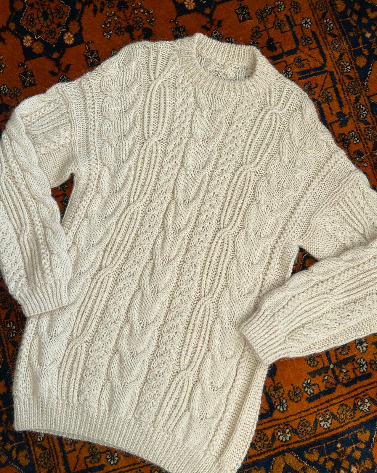 Vintage Cream Cable Knit Jumper
