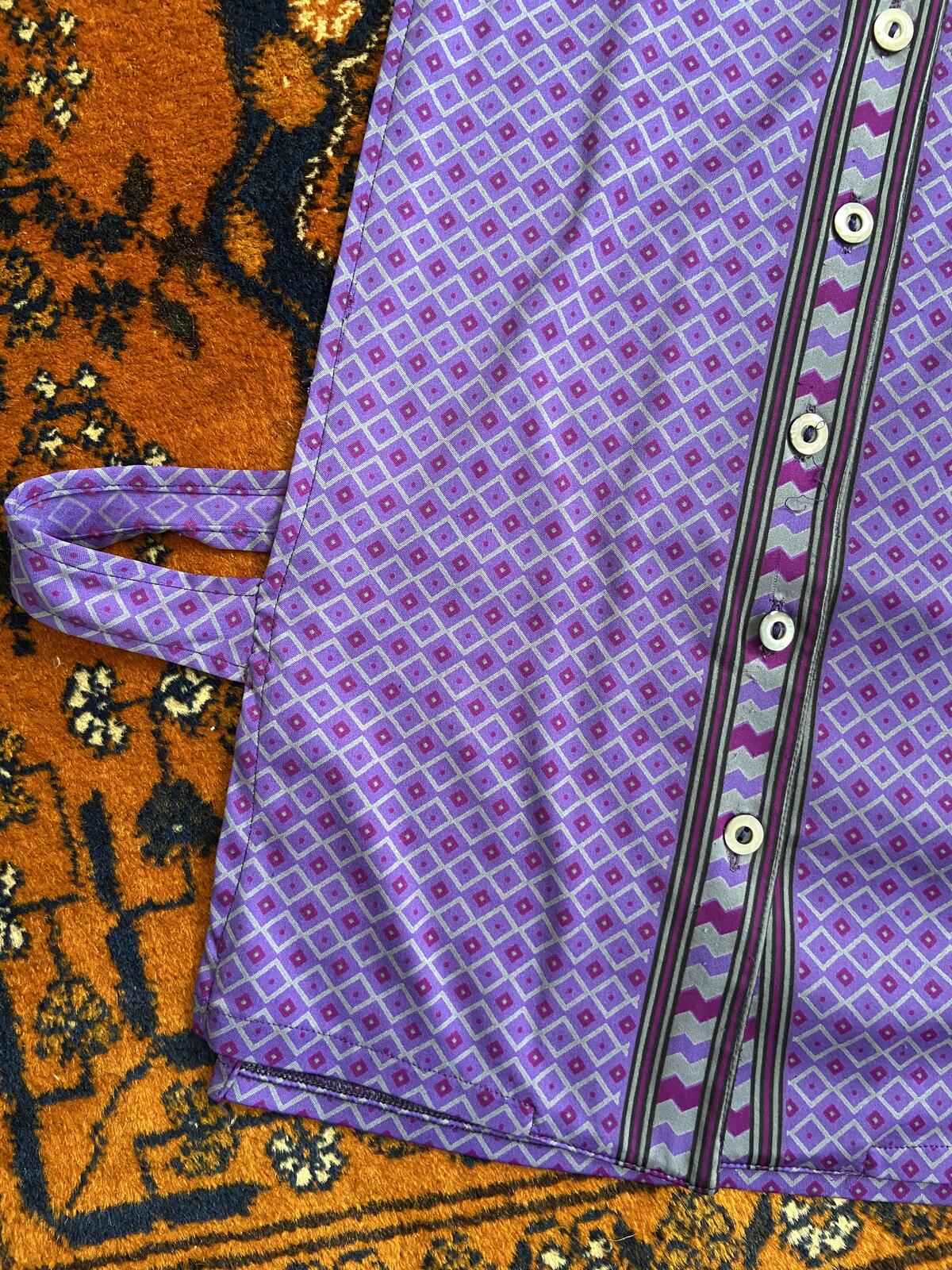 Vintage 1960s Purple Geometric Dickey Shirt