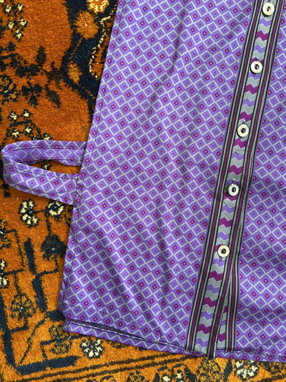 Vintage 1960s Purple Geometric Dickey Shirt