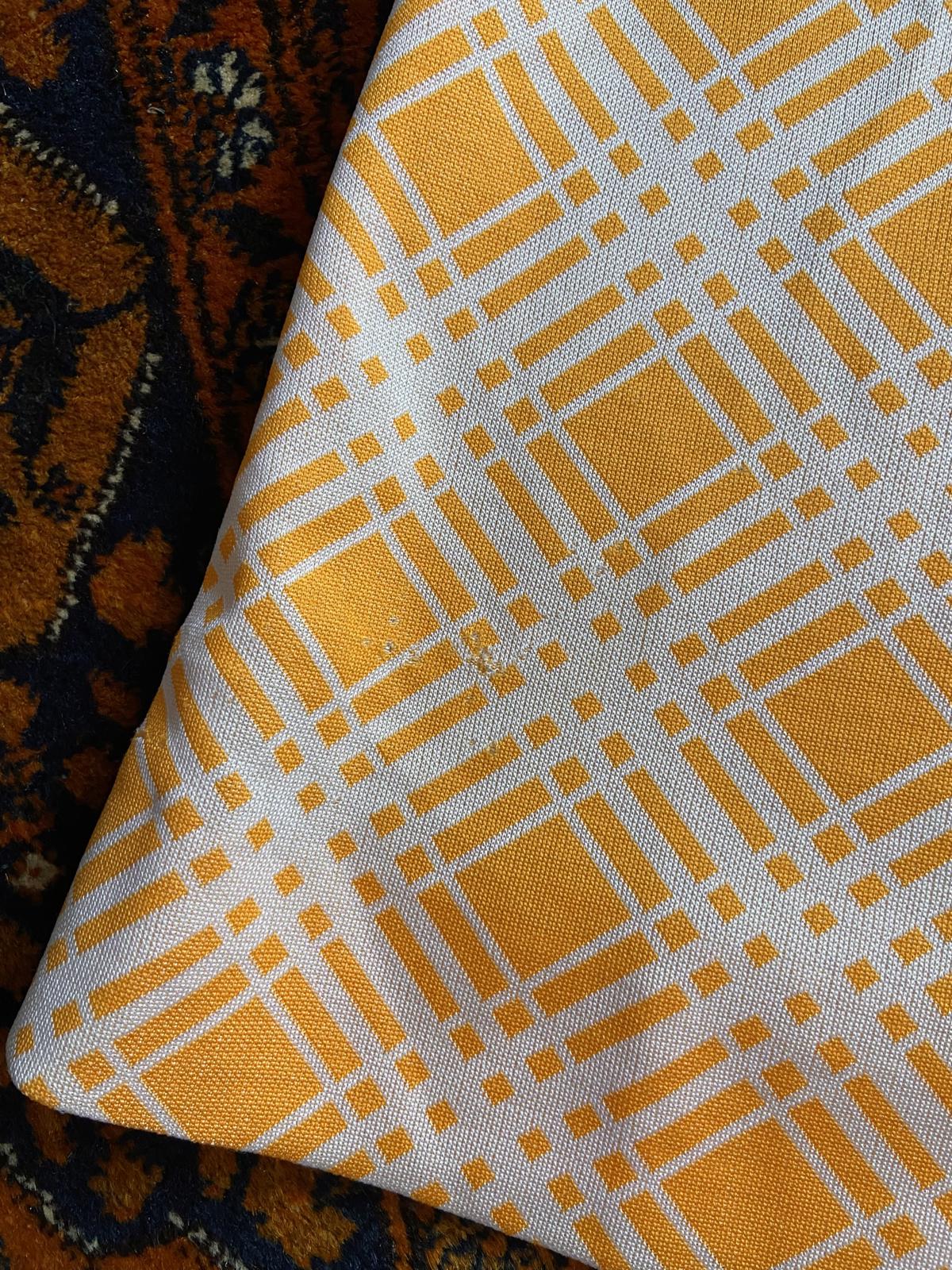 Vintage 1960s Orange Check Lace Up Dress