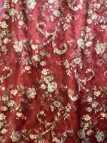 Vintage Crushed Velvet Floral Skirt