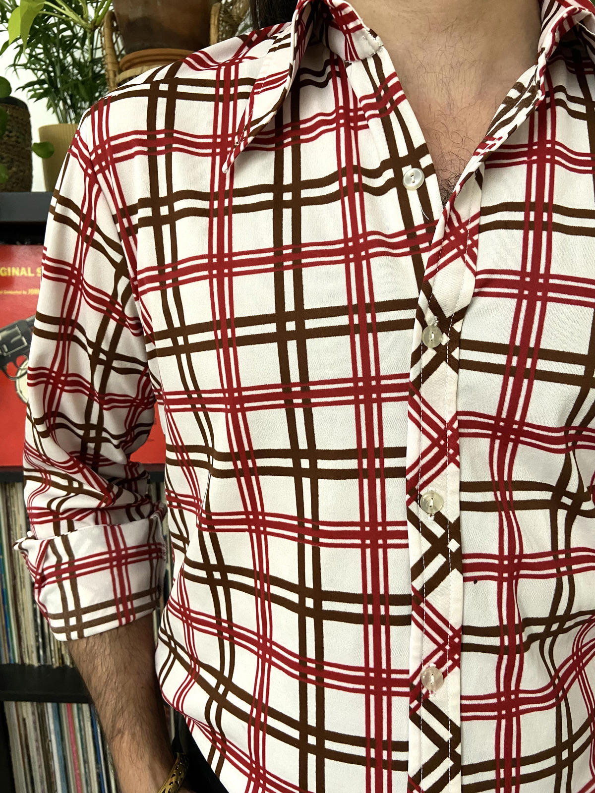 Vintage 1970s Dagger Collar Jersey Shirt