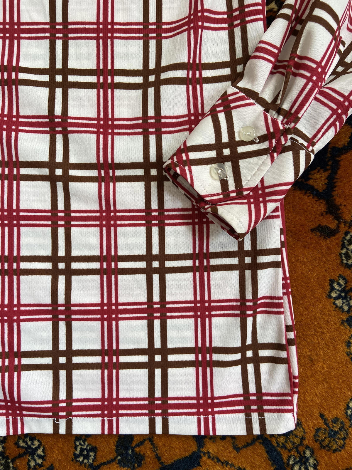 Vintage 1970s Dagger Collar Jersey Shirt