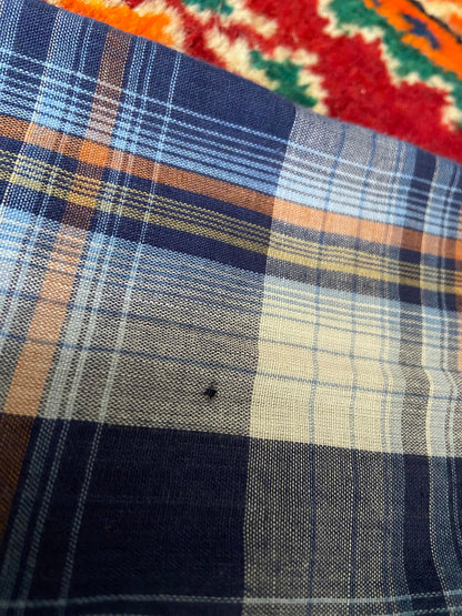 Vintage 1970s Blue & Rust Checked Western Shirt
