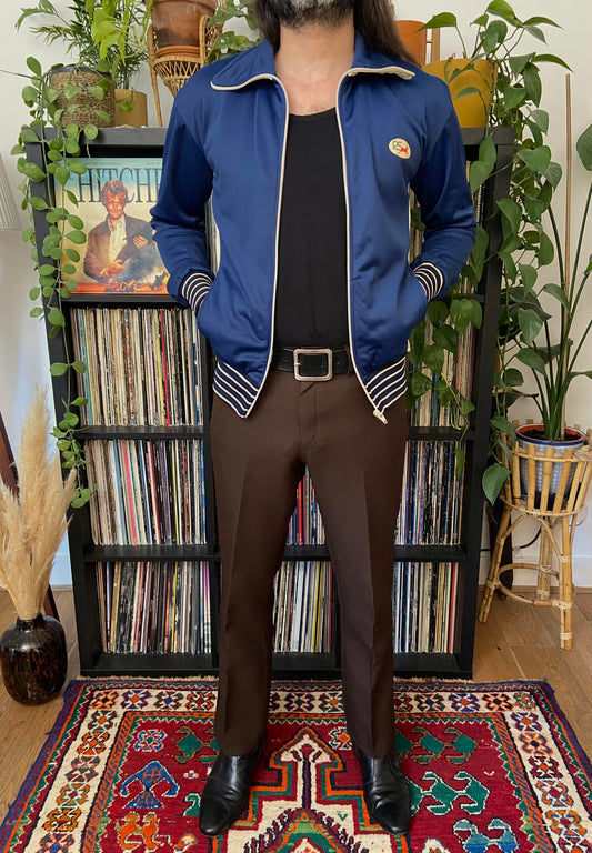 Vintage 1980s Navy & White Red Sporting Track Top
