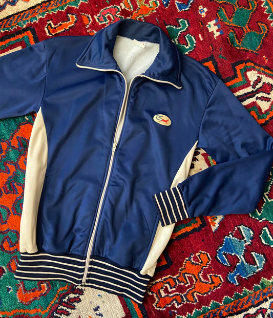 Vintage 1980s Navy & White Red Sporting Track Top