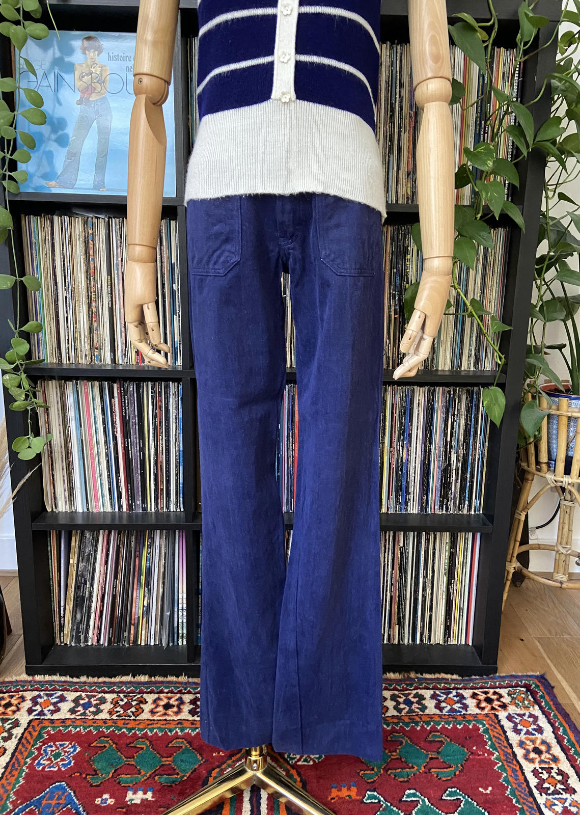 Vintage 1970s Indigo Patch Pocket Jeans W29