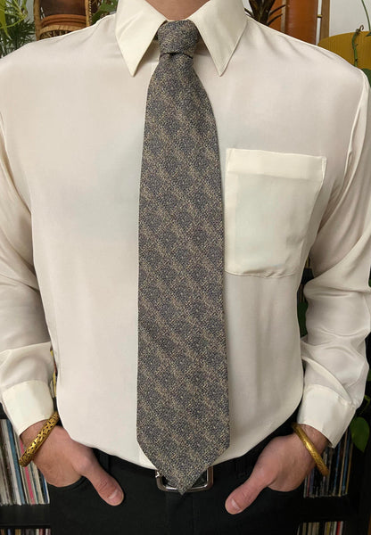 Vintage 1980s Christian Dior Woven Knit Silk Kipper Tie