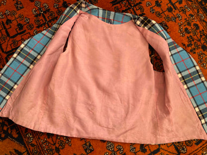 Vintage Blue Tartan Waistcoat