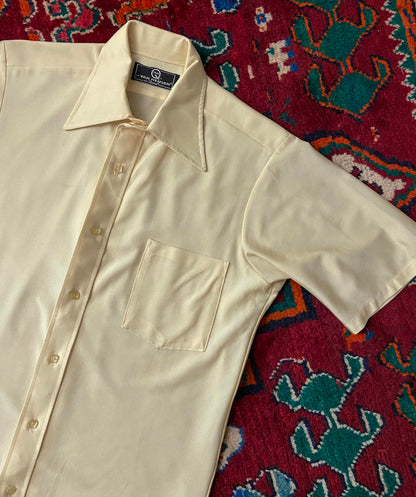 Vintage 1970s Yellow Dagger Collar Van Heusen Shirt