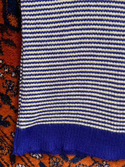 Vintage 1970s Yellow Blue Striped Knit Top