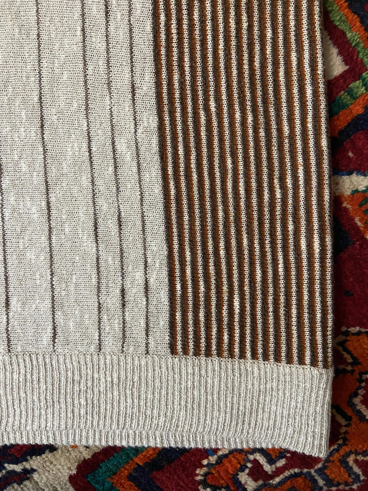 Vintage 1970s Italian Striped Knit Polo Top