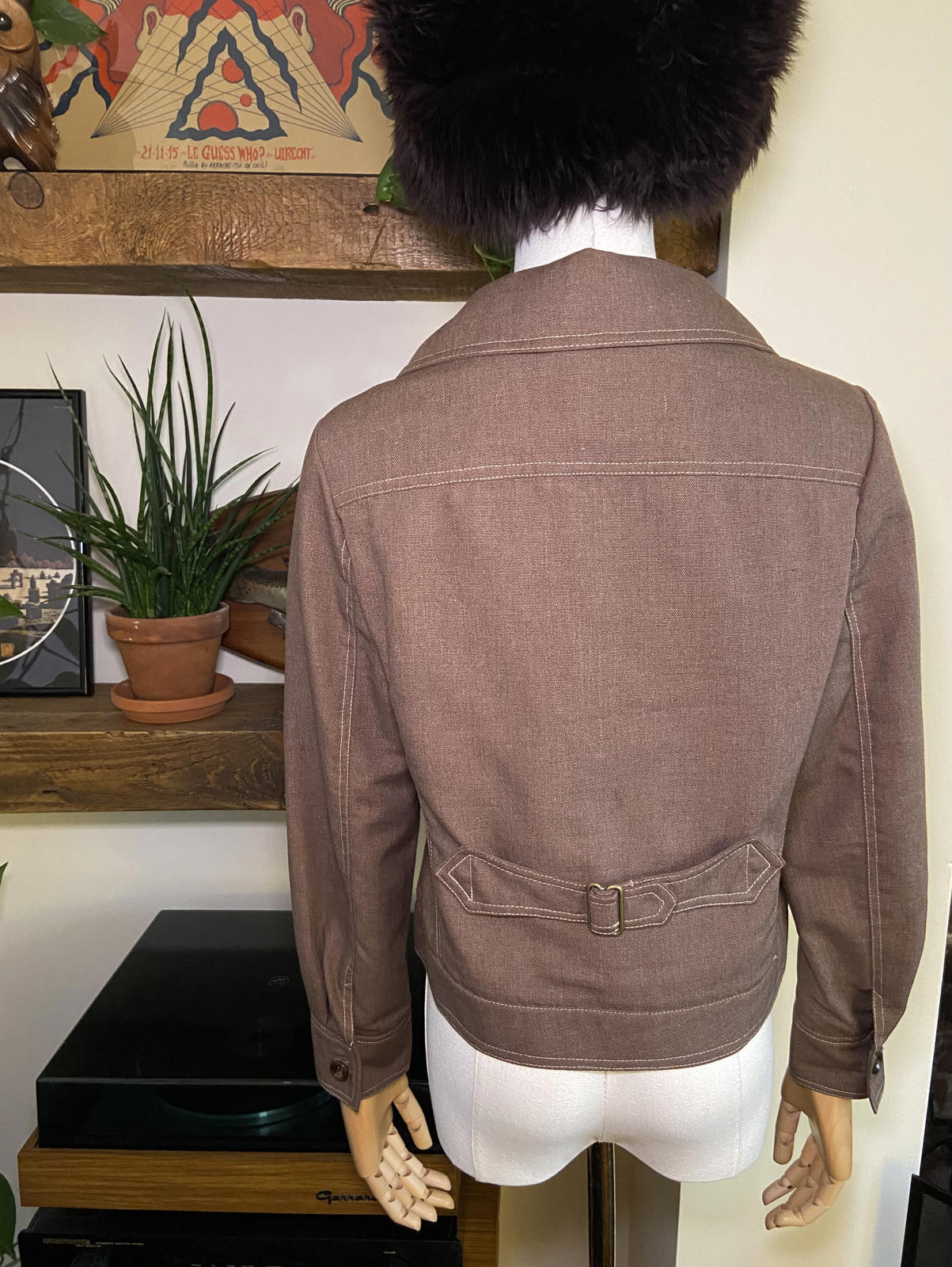 Vintage 1970s Brown Cropped Denim Jacket