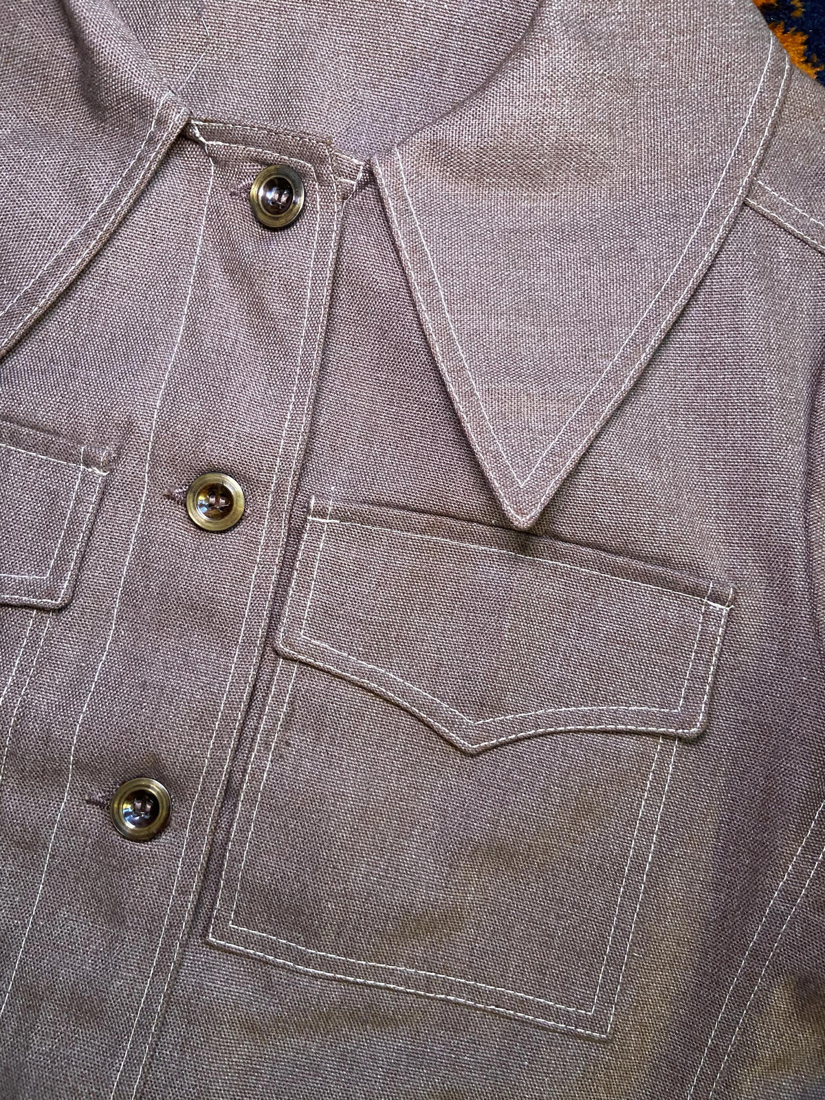 Vintage 1970s Brown Cropped Denim Jacket