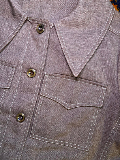 Vintage 1970s Brown Cropped Denim Jacket