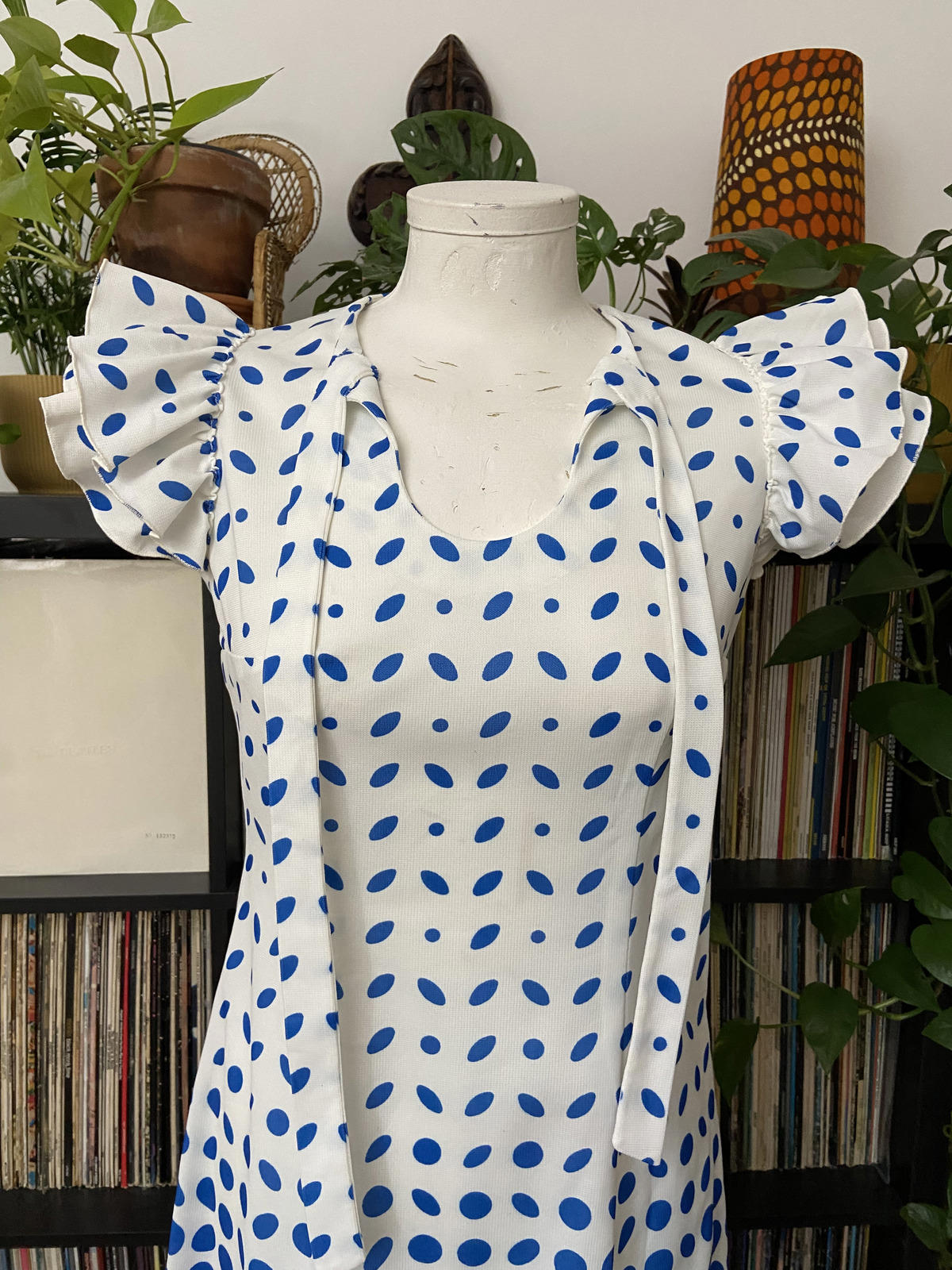 Vintage 1970s Homemade Polka Dot Dress