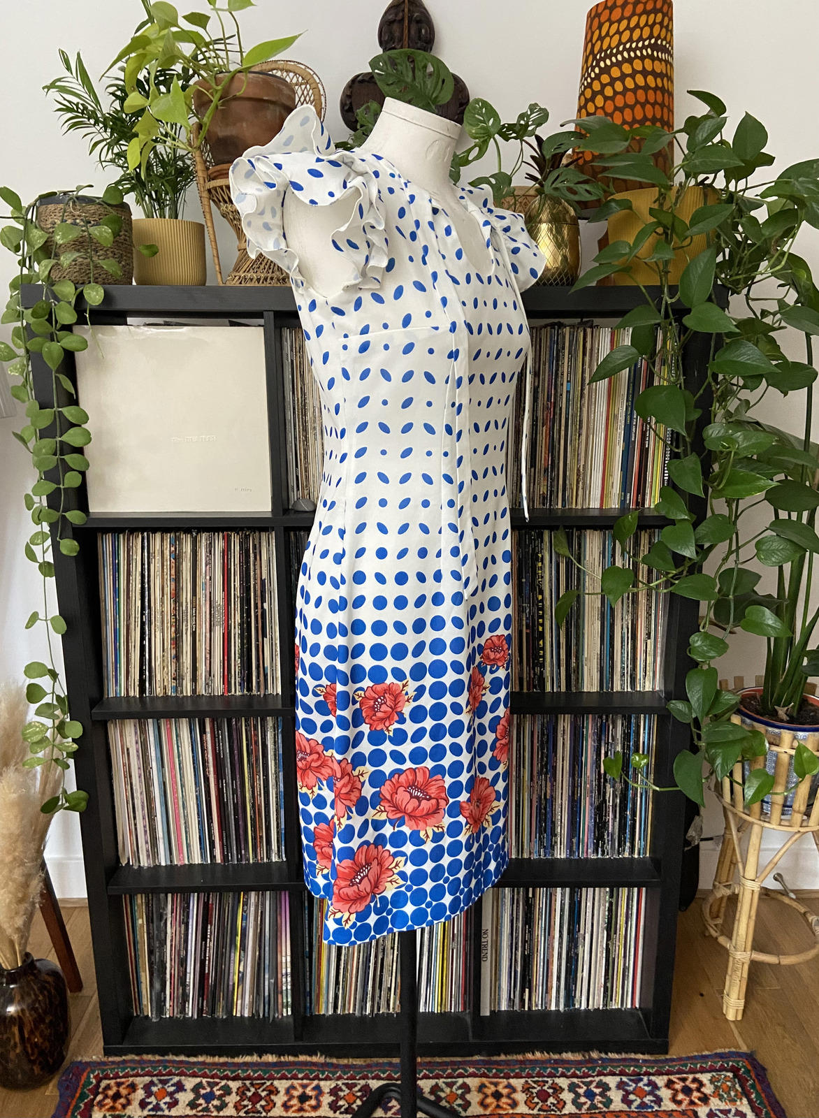 Vintage 1970s Homemade Polka Dot Dress