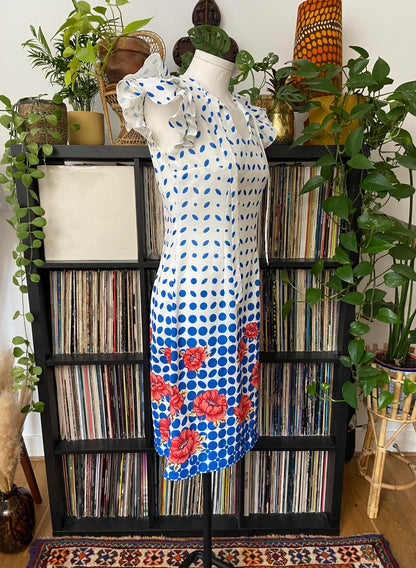 Vintage 1970s Homemade Polka Dot Dress