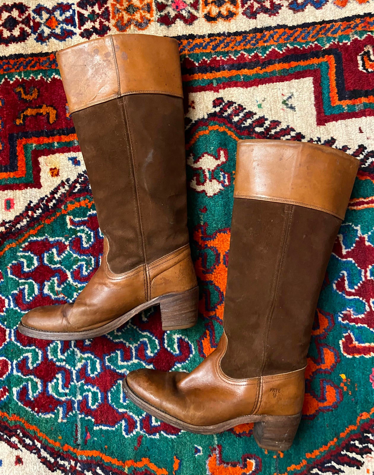 Vintage 1980s Brown Frye Knee High Campus Boots UK 7.5