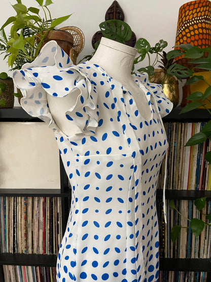 Vintage 1970s Homemade Polka Dot Dress