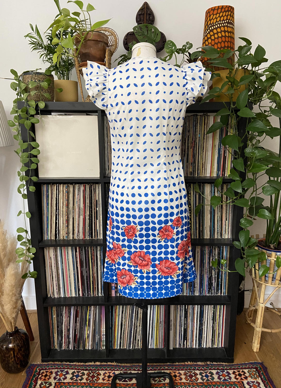 Vintage 1970s Homemade Polka Dot Dress