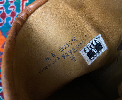 Vintage 1980s Brown Frye Knee High Campus Boots UK 7.5
