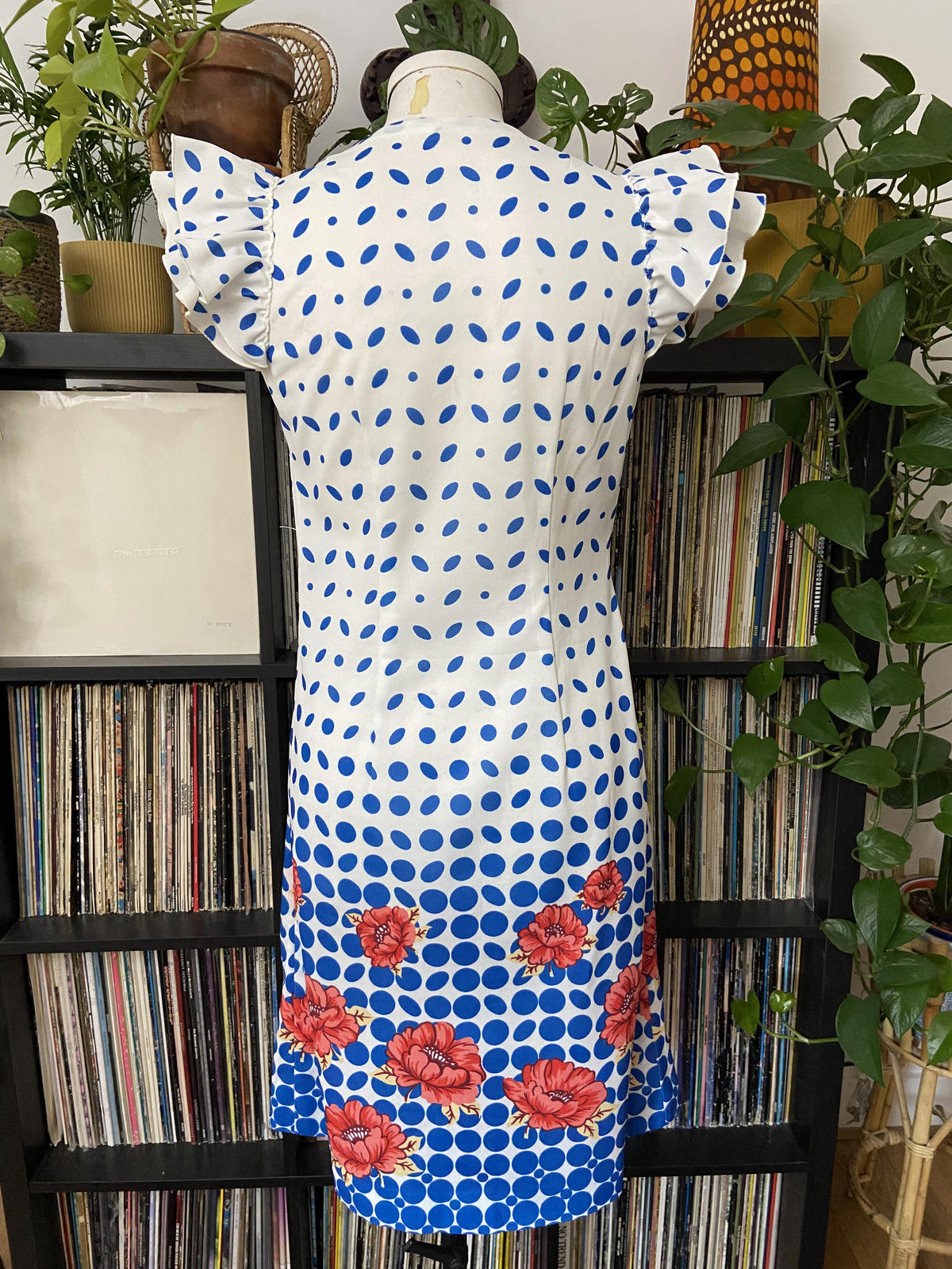 Vintage 1970s Homemade Polka Dot Dress