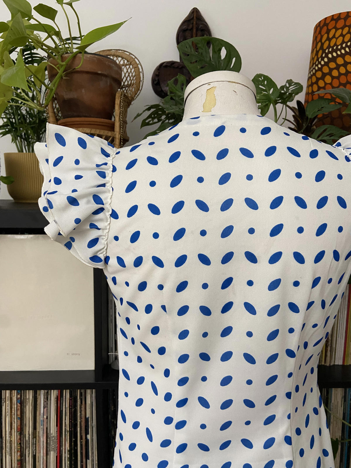 Vintage 1970s Homemade Polka Dot Dress