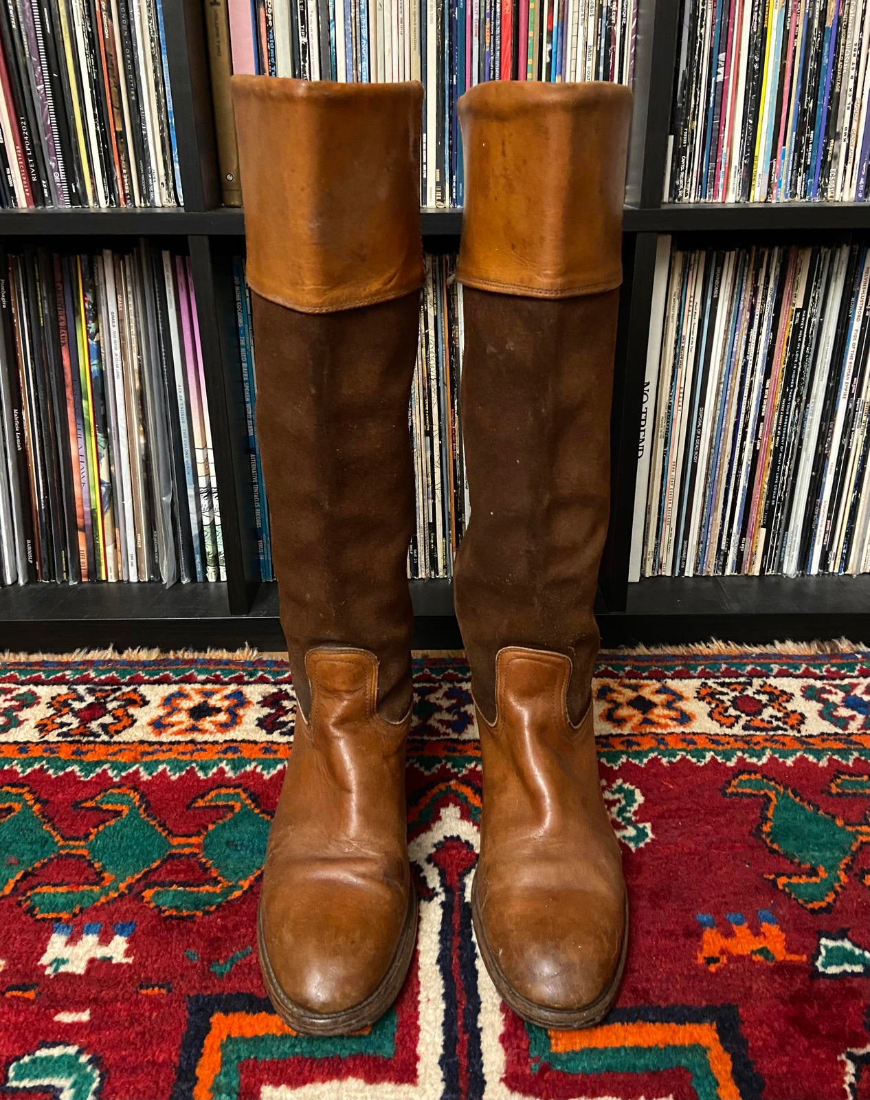 Vintage 1980s Brown Frye Knee High Campus Boots UK 7.5