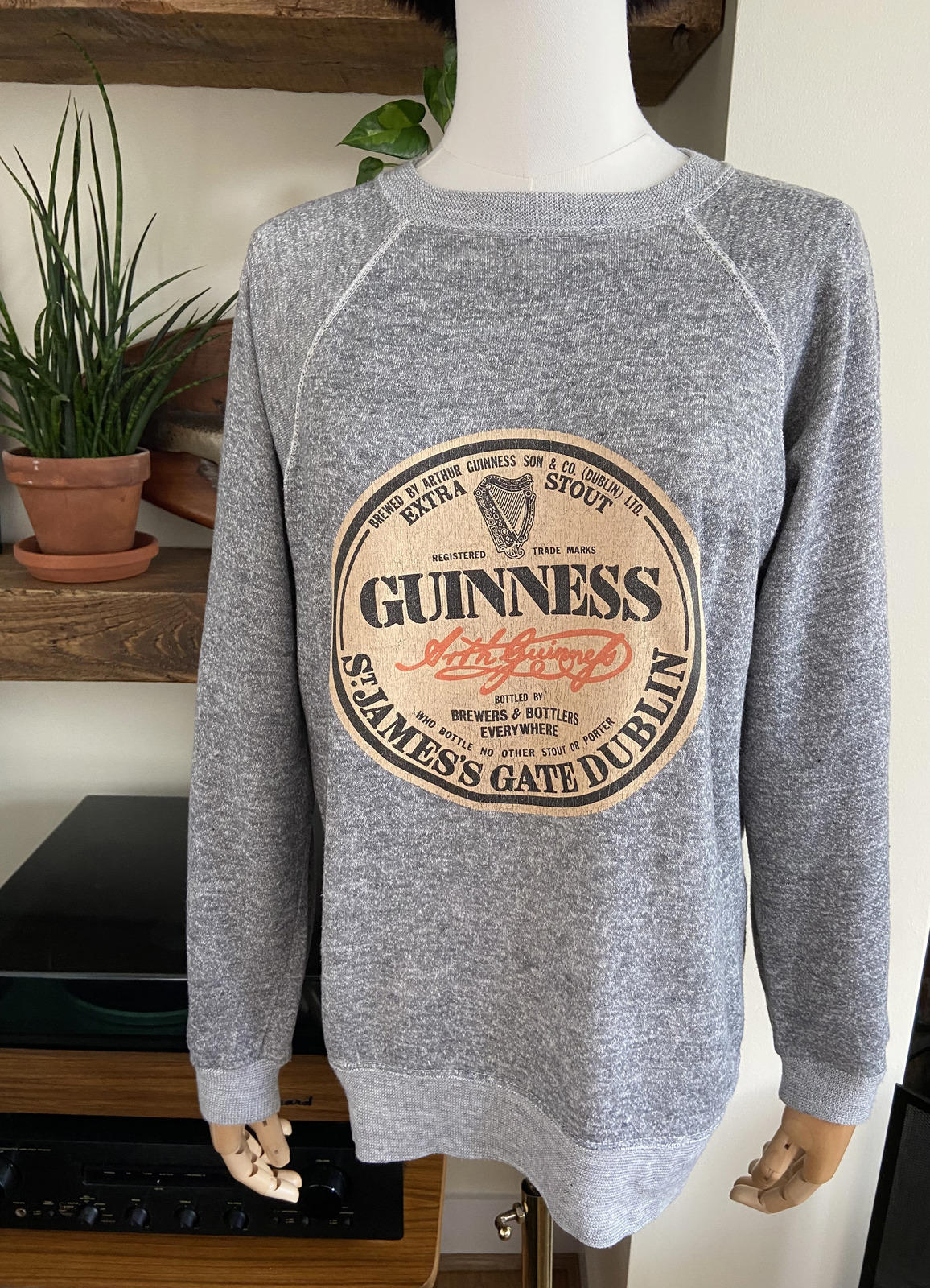 Vintage 90s Grey Marl Guinness Sweatshirt