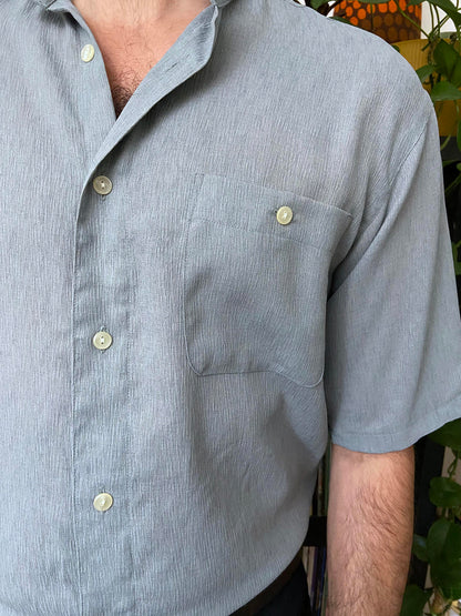 Vintage 1980s Collarless Short Sleeved Shirt