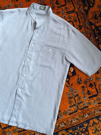 Vintage 1980s Collarless Short Sleeved Shirt