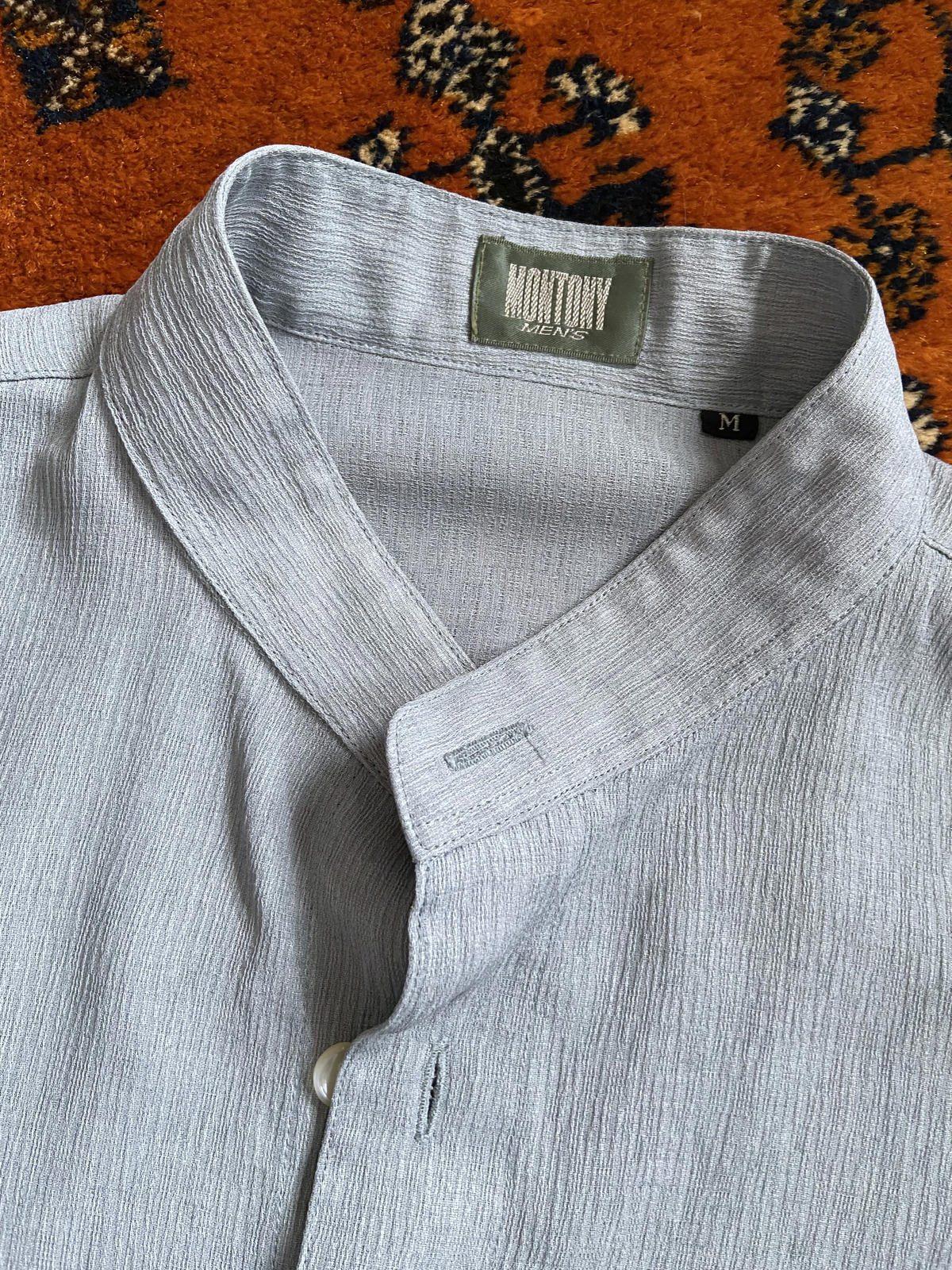 Vintage 1980s Collarless Short Sleeved Shirt