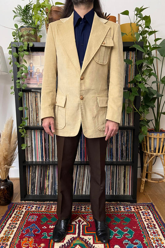 Vintage 1970s Beige Sears Corduroy Western Jacket