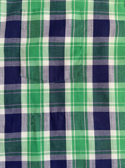 Vintage 1970s Dagger Collar Checked Shirt
