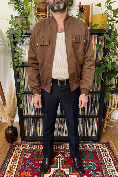 Vintage 1980s Brown Brazilian Bomber Jacket