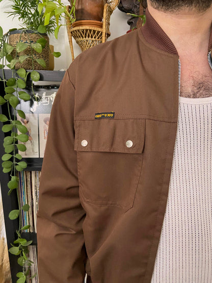 Vintage 1980s Brown Brazilian Bomber Jacket