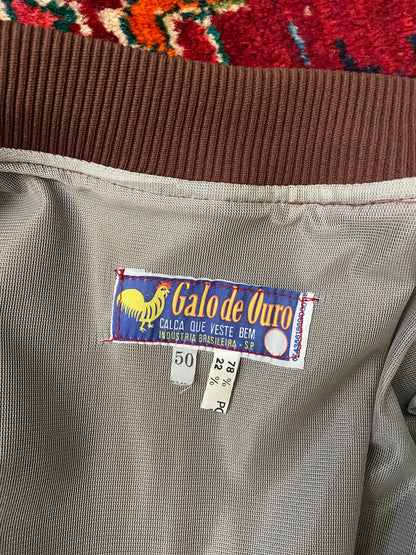 Vintage 1980s Brown Brazilian Bomber Jacket