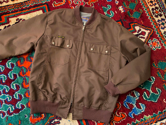 Vintage 1980s Brown Brazilian Bomber Jacket