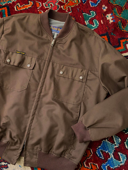 Vintage 1980s Brown Brazilian Bomber Jacket