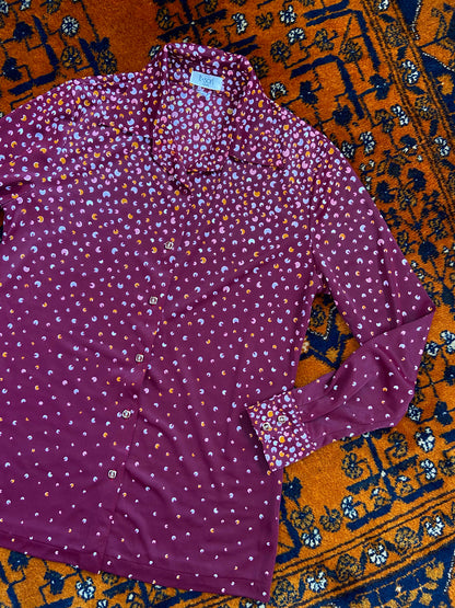 Vintage 1970s Purple Japanese Jersey Shirt