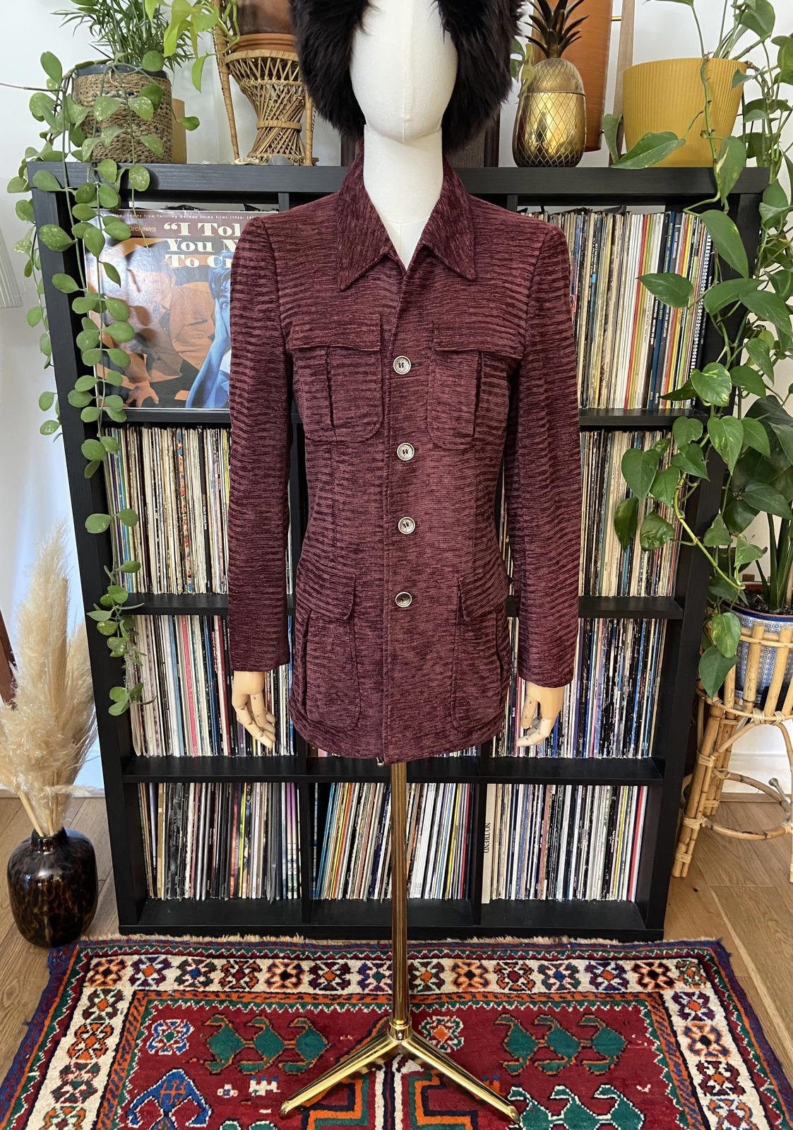 Vintage 1970s Purple Chenille Leisure Jacket