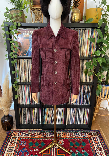 Vintage 1970s Purple Chenille Leisure Jacket