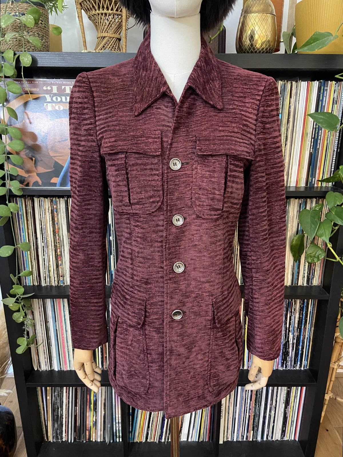 Vintage 1970s Purple Chenille Leisure Jacket