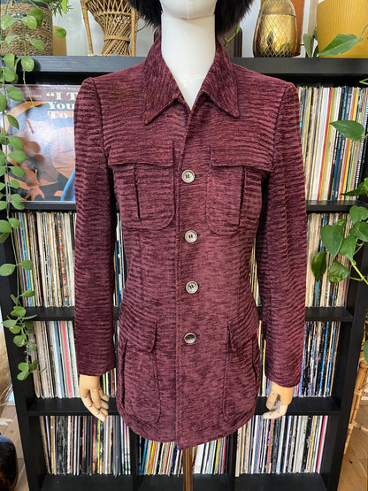 Vintage 1970s Purple Chenille Leisure Jacket