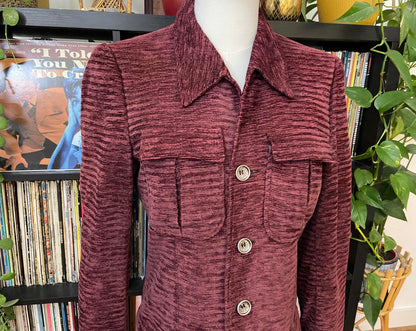 Vintage 1970s Purple Chenille Leisure Jacket