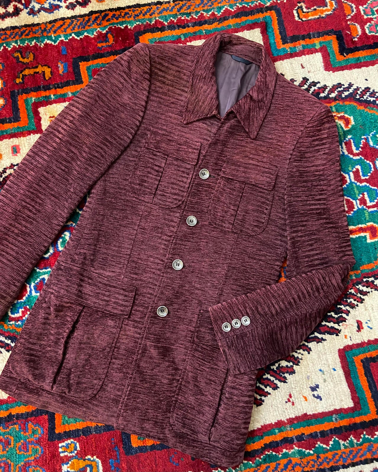 Vintage 1970s Purple Chenille Leisure Jacket