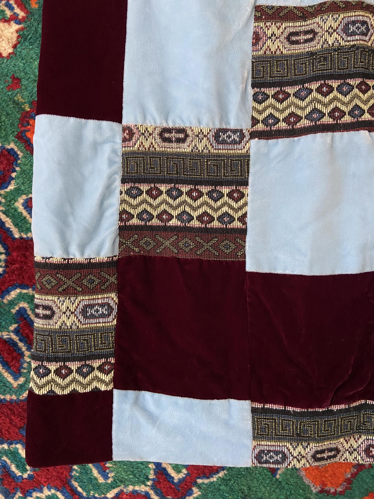 Vintage 1970s Homemade Velvet Patchwork Skirt